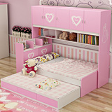 儿童床女孩小男孩公主粉色单双人1.5储物1.2米青少年家具套房组合