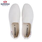 正品【瑕疵】SUPERGA男款低帮套脚休闲白色帆布鞋有46码 S006DJ0