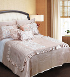 阿玛家纺欧式床上用品多件套 真丝裥棉11件套 样板房网绣床品套件