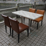 定制人造大理石餐桌西餐厅茶餐厅桌椅甜品店奶茶店快餐店桌椅组合