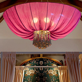 新中式灯具复式楼现代茶楼梯灯布艺吊灯酒店客厅大气装饰工程吊灯