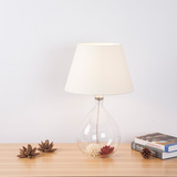 透明玻璃台灯北欧简约现代创意个性书房卧室客厅白色台灯