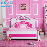 粉色实木儿童床女孩卡通公主床青少年韩式单人床特价1.5/1.2米