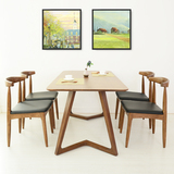 北欧餐桌椅组合实木餐桌日式小户型创意饭桌宜家简约胡桃木色家具