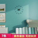 简约现代纯色淡绿色水蓝色墙纸素色蚕丝无纺布壁纸电视墙卧室客厅