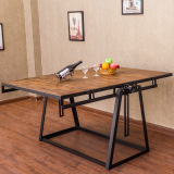 家具定制 美式乡村复古做旧变形桌子铁艺实木桌多功能创意个性桌