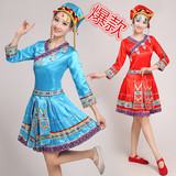 苗族少数民族服装女装土家族舞蹈演出服装壮族瑶族演出服佤族服饰