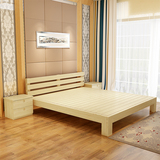包邮全实木床双人床松木儿童床1米1.2米简易木床单人床1.5 1.8米