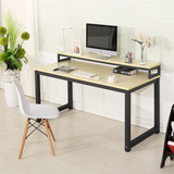 新款中式包邮现代钢木双层家用台式电脑桌宜家书桌写字台组合桌
