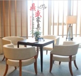 新中式售楼部家具 售楼处洽谈桌椅组合 酒店大堂会所中式接待桌椅
