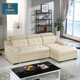 宜家现代简约真皮沙发组合客厅小户型可折叠储物多功能两用沙发床