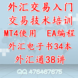 018 外汇交易培训视频技术分析课程资料资金管理MT4使用EA入门