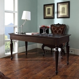 美式新古典高档实木长电脑桌会议桌深色实木雕花办公桌长方形书桌