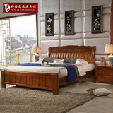 实木床1.8/1.5米橡木床现代简约家具卧室双人床气动高箱储物床