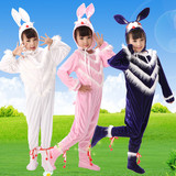 小白兔动物演出服装 幼儿粉兔舞蹈表演服装 儿童小兔子卡通造型服