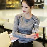 韩版女子运动长袖T恤跑步健身瑜伽服修身紧身速干休闲长袖上衣女