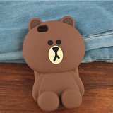 Line Friends立体布朗熊苹果6手机壳iPhone6plus小熊硅胶保护套5s