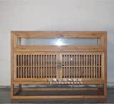 老榆木原木色实木珠宝展示柜玻璃柜台烟柜 自由组合展柜格子柜子