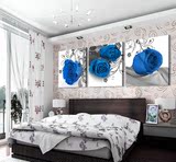 卧室装饰画三联床头墙壁挂画客厅沙发无框画室内现代家居装修花卉