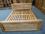 老榆木床2米长双人床现代中式雕花实木大床卧室免漆可定做