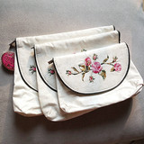 外贸出口 精致玫瑰刺绣 优雅化妆包收纳包手拿包