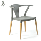 伊姆斯Y椅休闲桌椅实木塑料椅子靠背设计师椅子咖啡厅奶茶餐桌椅