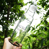 韩国可乐汽水瓶潮流夏季创意便携提手透明随手玻璃杯女学生水杯子