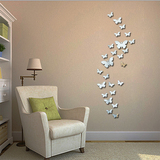 镜面蝴蝶3d亚克力立体墙贴 客厅卧室装饰品墙壁贴纸温馨墙纸贴画