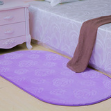加厚椭圆形可水洗丝毛图案客厅卧室床边茶几地毯满铺垫可爱定制