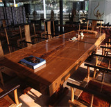 非洲奥坎菠萝格绿心檀实木大板桌现货原木茶桌餐桌书桌画案办公桌