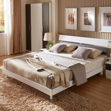 简约现代板式床1.2 1.5 1.8米双人大床高箱储物卧室硬板婚床家具