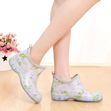 雨牧短筒时尚雨鞋女 春季低帮雨靴日本花园水鞋平跟套鞋白色胶鞋