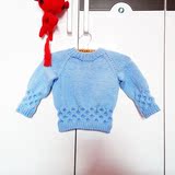 纯手工棒针编织婴儿毛线0-3岁宝宝加厚款套头衫毛衣