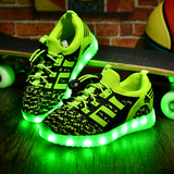 儿童发光鞋秋季LED亮灯鞋女童夜光鞋男童USB充电带灯闪光运动童鞋