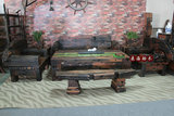 老船木家具 原生态中式古典茶桌茶椅 古船木客厅茶桌迎客桌椅组合