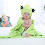 婴儿浴巾纯棉卡通浴巾斗篷带帽宝宝新生婴幼儿童四季抱被毛巾