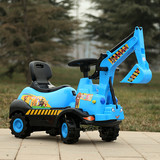 大号儿童电动挖掘机可坐可骑挖土机滑行四轮车音乐工程车玩具