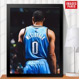 NBA雷霆队威斯布鲁克装饰画威少篮球明星球星海报挂画壁画