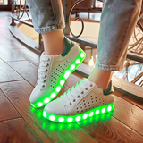 夏季USB充电发光鞋七彩灯夜光鞋女学生板鞋韩版LED荧光鬼步舞鞋子