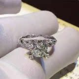福大生18K白1.6克拉天然钻石戒指正品四爪求婚结婚钻戒女带证新品
