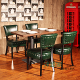 主题餐饮家具贴皮西餐厅咖啡店饭店餐桌椅组合定制颜色尺寸木皮桌
