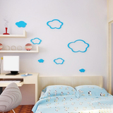 卡通云朵白云3D亚克力水晶立体墙贴卧室儿童房幼儿园装饰背景贴画