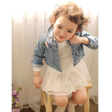 2016韩版春装婴儿衣服女宝宝上衣外套童装女童短款小童牛仔外套