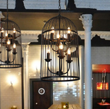 中式复古灯鸟笼吊灯咖啡厅酒吧客厅餐厅铁艺工业吊灯个性创意笼子