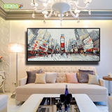 纯手绘装饰画油画 客厅欧式风景沙发背景配画城市创意抽象画挂画