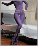 【外贸丝袜】紫色女士加厚天鹅绒长袖开裆连身袜连体袜 LSW014F01