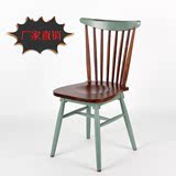 美式实木椅子实木餐椅简约复古温莎椅休闲靠背餐桌椅酒店咖啡厅椅
