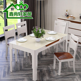 现代简约大理石餐桌椅组合长方形田园实木餐桌客厅用特价北欧餐台
