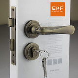 德国EKF门锁 欧式青古铜室内房门锁仿古复古分体田园美式仿古门锁