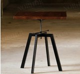 小方桌吧台桌餐桌 法国工业设计工矿升降家具复古正方形实木铁艺